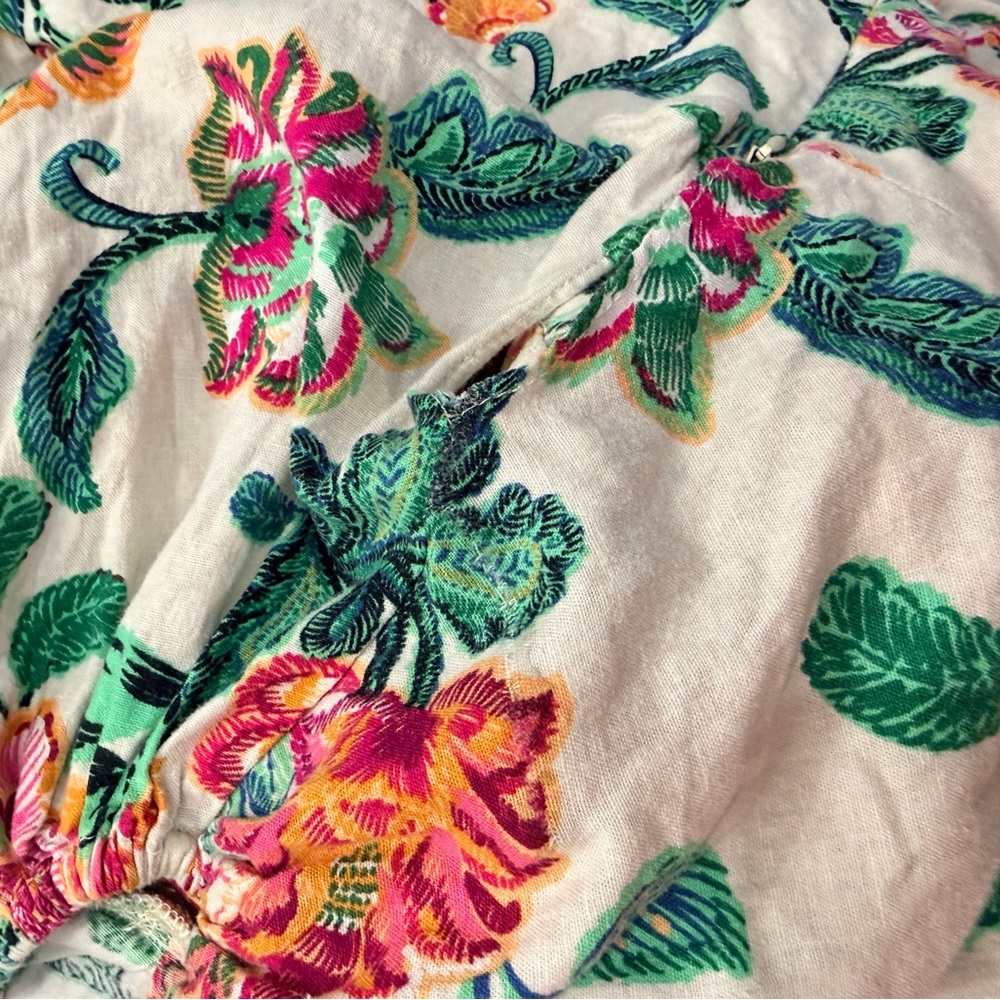 Misa Los Angeles Jamila Dress Floral Puffy Sleeve High Low Midi - Picture 12 of 12
